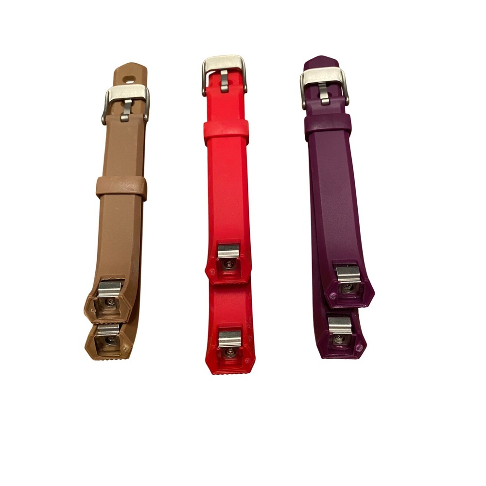3 Pack Replacement Bands for Fitbit Alta Alta HR‎ Silicone Straps Red Tan Purple